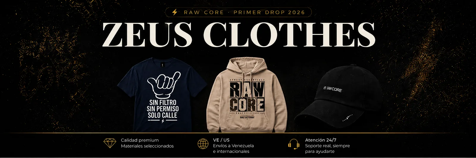 Zeus Clothes — Raw Core · Primer Drop 2026